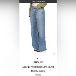 Agolde Lex No Waistband Low Slung Baggy Jeans